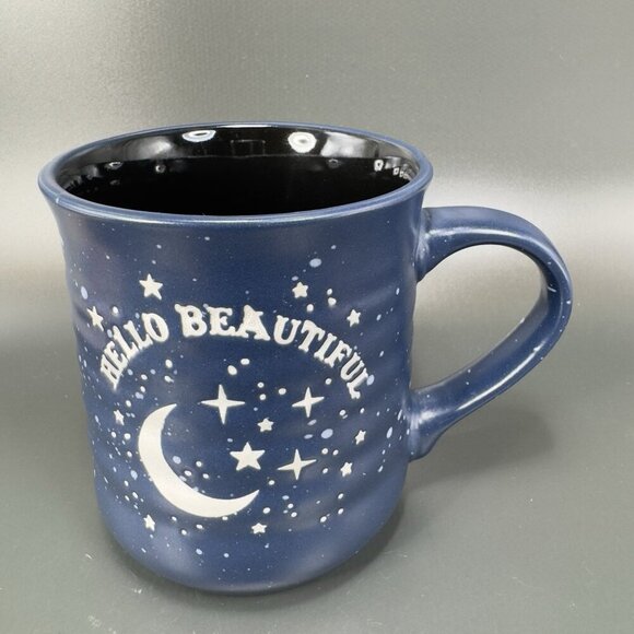 Stay Wild Moon Child Navy Blue Coffee Mug Cup 12oz Ceramic Hello Beautiful Mug - Picture 11 of 12